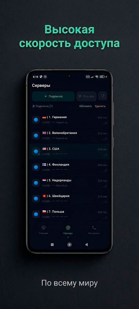Список серверов
